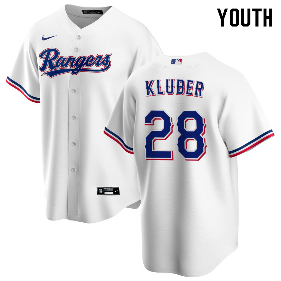 Nike Youth #28 Corey Kluber Texas Rangers Baseball Jerseys Sale-White
